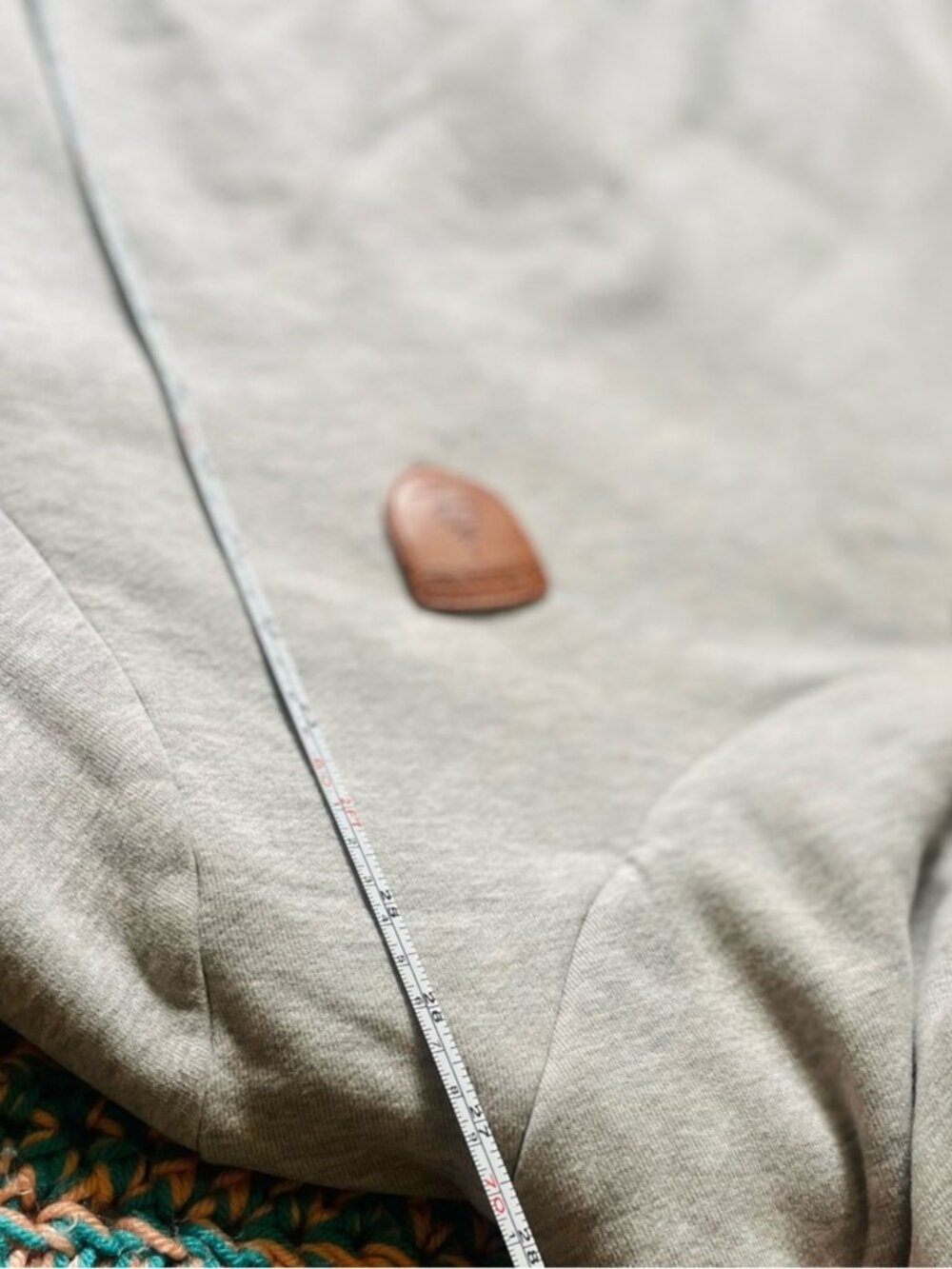 WANAKOME | XXL | Artemis Heather Grey Hoodie Rope Drawstring Cowl Neck Sweater - Picture 9 of 16